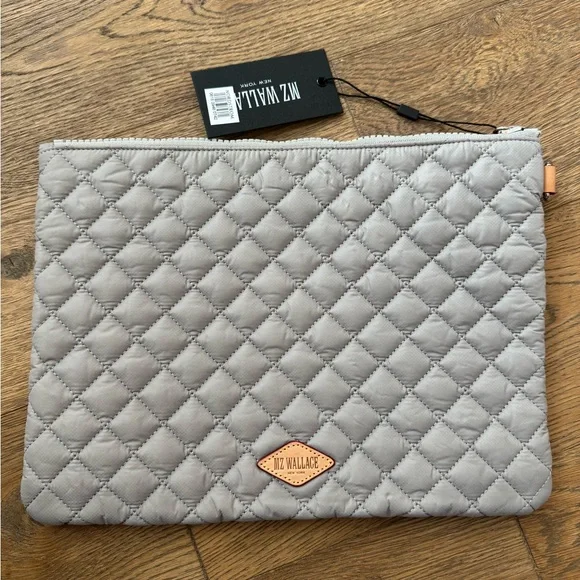 MZ Wallace Quilted Gray Pouch - Picture 2 of 4
